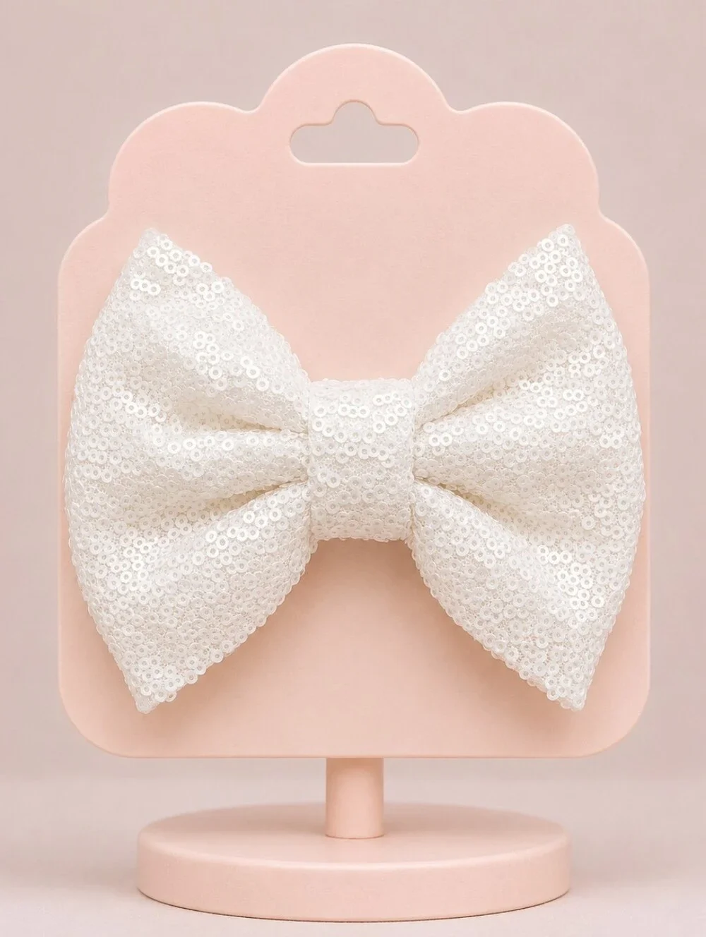 Handmade Bow Sparkling White Sequin Bow For Special Occasions 🎀✨